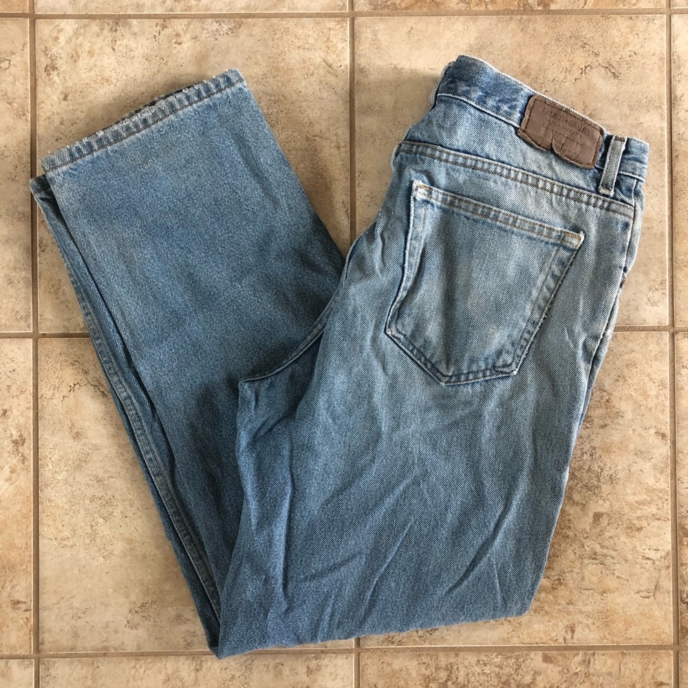 Faded Glory Jeans Co Straight Leg Distressed Patched Jeans Grunge Chore